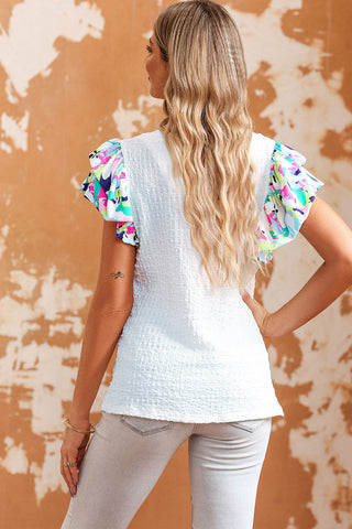 Kaleidoscope Puffy Sleeve Top