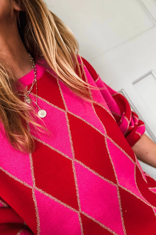 Rhombus Sweater - Red