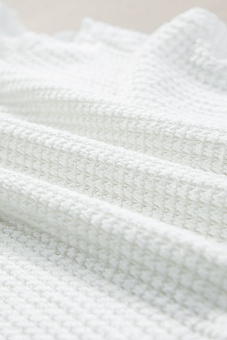 Flowy Waffle Weave Tank - White
