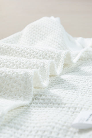 Flowy Waffle Weave Tank - White