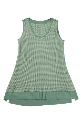 Flowy Waffle Weave Tank - Sage