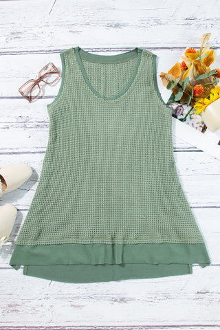 Flowy Waffle Weave Tank - Sage