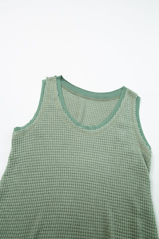 Flowy Waffle Weave Tank - Sage