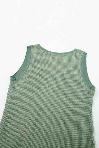 Flowy Waffle Weave Tank - Sage
