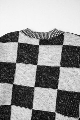 Checkered Cardigan - Black and White