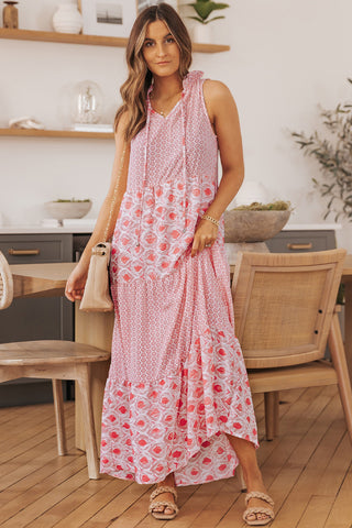 Summer Vibes Boho Maxi Dress - Pink