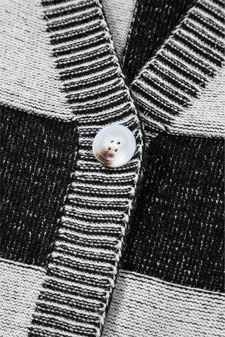 Checkered Cardigan - Black and White