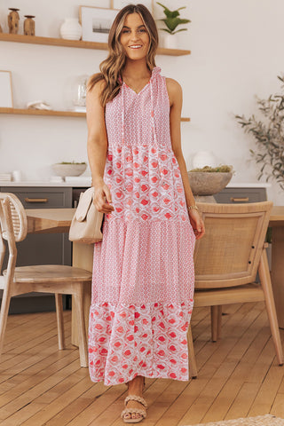 Summer Vibes Boho Maxi Dress - Pink