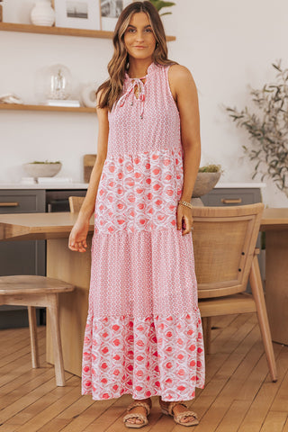 Summer Vibes Boho Maxi Dress - Pink