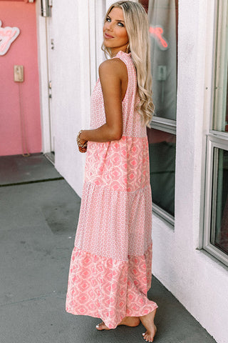 Summer Vibes Boho Maxi Dress - Pink