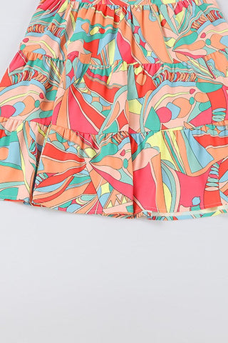 Retro Vibes Short Sleeve Dress - Coral