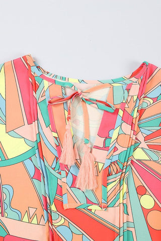 Retro Vibes Short Sleeve Dress - Coral