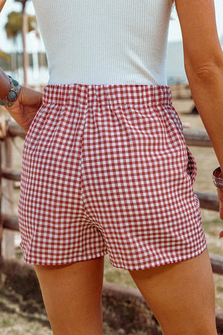 Gingham Shorts - Red