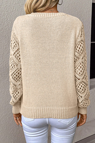 Lightweight Lattice Sweater - Beige