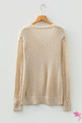 Lightweight Lattice Sweater - Beige