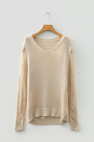Lightweight Lattice Sweater - Beige