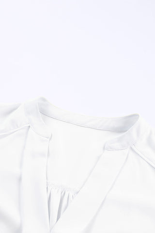 Puff Sleeve V-Neck Top - White