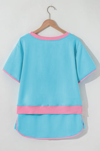 Skirt Set - Turquoise and Pink