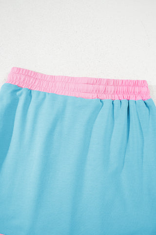 Skirt Set - Turquoise and Pink