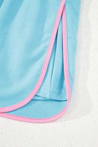 Skirt Set - Turquoise and Pink