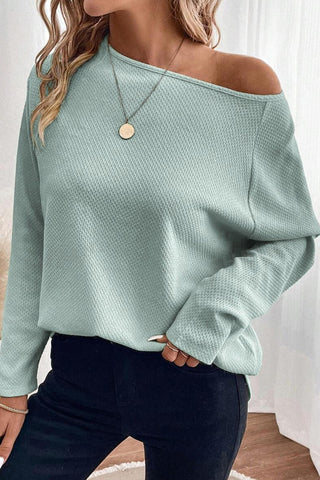 Textured Mint Dolman Sleeve Top