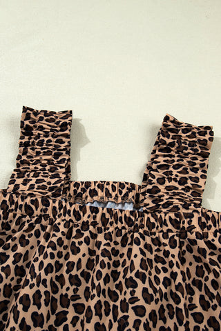 Ruffle Trim Leopard Tank- Ships Wednesday