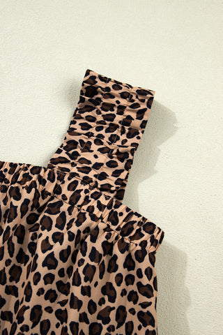 Ruffle Trim Leopard Tank- Ships Wednesday