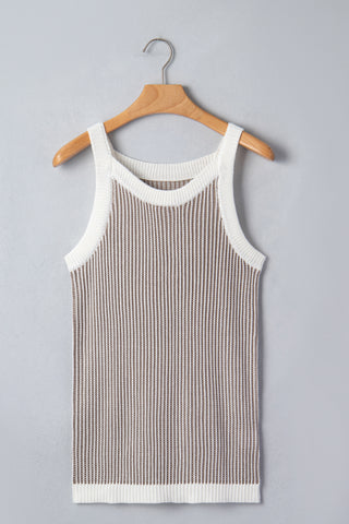 Striped Taupe Sweater Vest