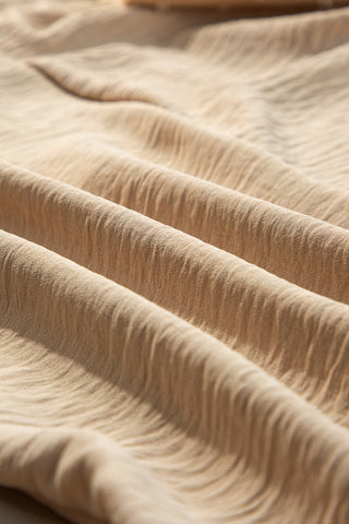 Swiss Dot Sleeve Top - Beige