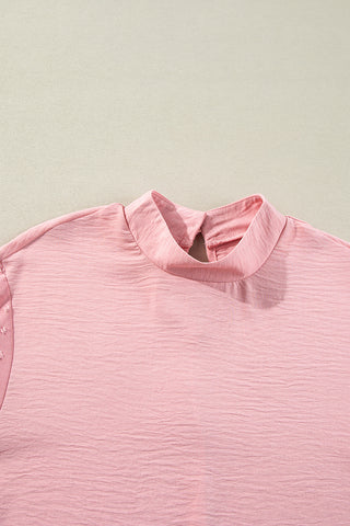 Swiss Dot Sleeve Top - Pink