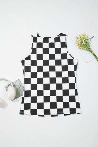 Checkerboard Tank Top - Black