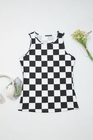 Checkerboard Tank Top - Black