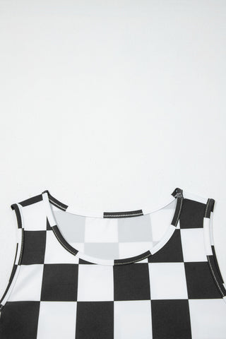 Checkerboard Tank Top - Black