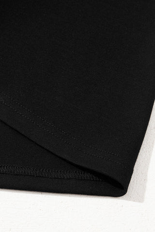 Criss Cross V-Neck Top - Black