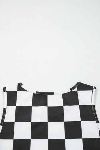 Checkerboard Tank Top - Black