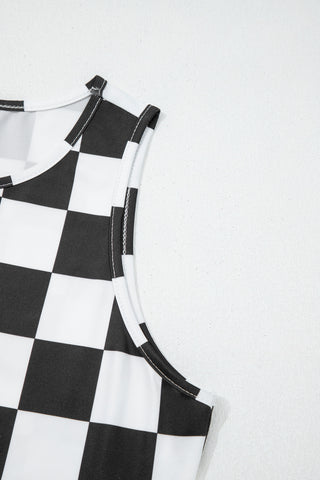 Checkerboard Tank Top - Black