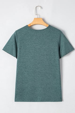 Criss Cross V-Neck Top - Green