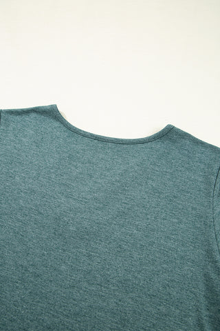 Criss Cross V-Neck Top - Green