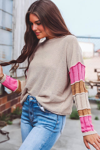 Candy Striped Sweater - Pink