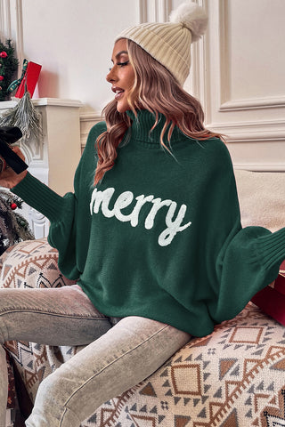 Merry Turtleneck Sweater - Green