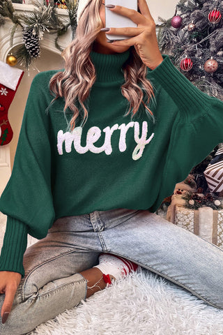 Merry Turtleneck Sweater - Green