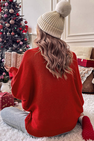 Merry Turtleneck Sweater - Red