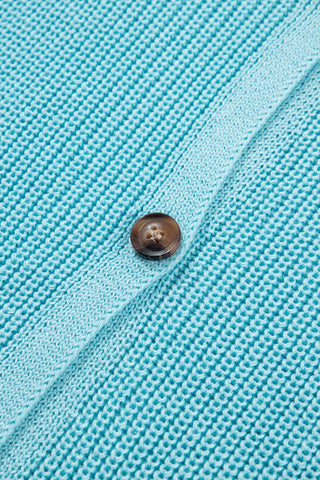 Button Up Sweater Tank - Blue