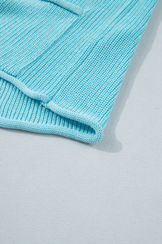 Button Up Sweater Tank - Blue