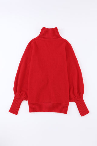 Merry Turtleneck Sweater - Red