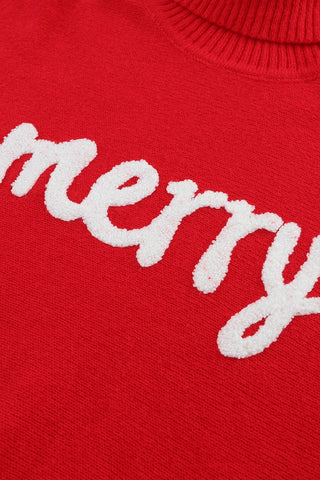 Merry Turtleneck Sweater - Red