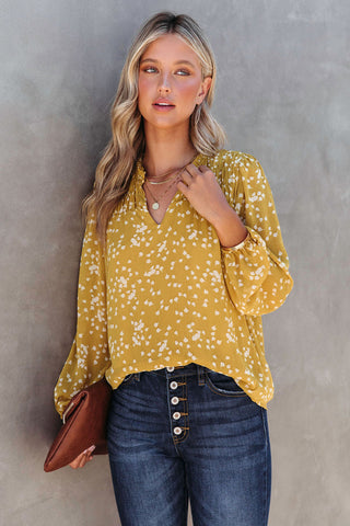 White Speckled Blouse - Yellow