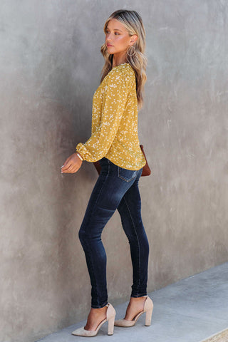 White Speckled Blouse - Yellow