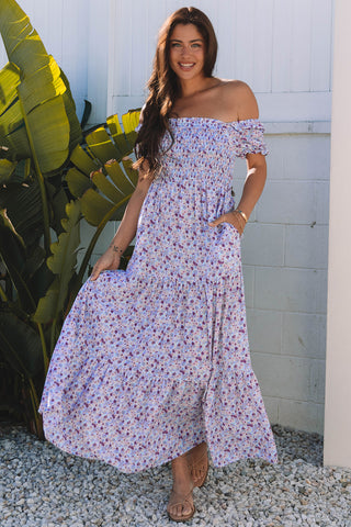 Smocked Lilac Maxi Dress