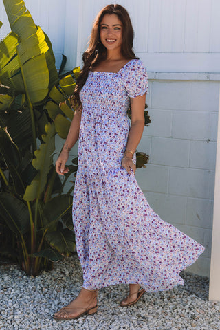 Smocked Lilac Maxi Dress